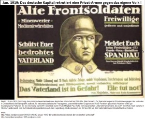 Jan1919-Das deutsche Kapital rekrutiert eine Privat-Armee gegen das eigene Volk